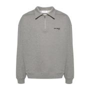 Axel Arigato Casual Grå Bomull Half-Zip Tröja Gray, Herr