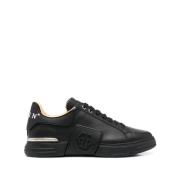 Philipp Plein Hexagon Casual Trainers i svart läder Black, Herr