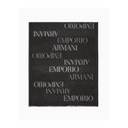 Emporio Armani Svart Dubbel Ansikte Viskos Jacquard Stola Black, Unise...