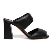 Santoni Damers nappa högklackade sandal Black, Dam