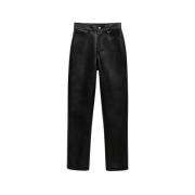 Anine Bing Veganläder slim fit byxor Black, Dam