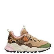 Flower Mountain Färgglada Shearling Sneakers med Kork Innersula Multic...