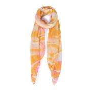 Pieces Orange Tie-Dye Scarf för Kvinnor Orange, Dam