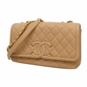 Chanel Vintage Pre-owned Laeder chanel-vskor Beige, Dam