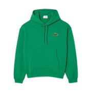 Lacoste Ekologisk huvtröja med krokodilbroderi Green, Herr