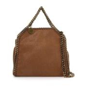 Stella McCartney Liten Falabella Kedjetaske med Logotypcharm Brown, Da...