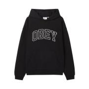 Obey Svart Hoodie Collegiate Extra Heavy Black, Herr