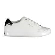 Calvin Klein Vita avslappnade lädersneakers White, Dam