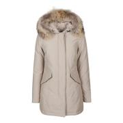 Woolrich Arctic Raccoon Parka Beige, Dam