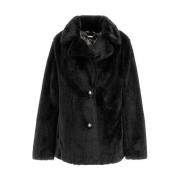 Guess Svart Faux Fur Kappa Filomena Stil Black, Dam