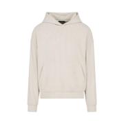 Emporio Armani Vit Hoodie Vertikal Ribbstickad Tröja White, Herr