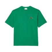 Lacoste Grön T-shirt och Polo Loose Fit Green, Herr