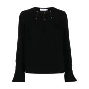 Simkhai Svart crepe cocktail blus Black, Dam