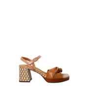 Chie Mihara Nude Läder Sandal med Fotledsrem Brown, Dam