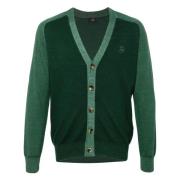 Etro Blå Broderad Casual Cardigan Green, Herr