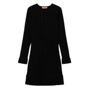 Twinset Elegant Svart Midi Klänning Black, Dam