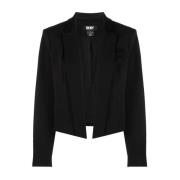 Dkny Svart Cropped Casual Blazer Black, Dam