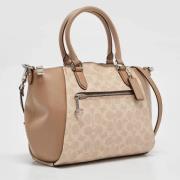 Coach Pre-owned Pre-owned Belagd canvas handvskor Beige, Dam