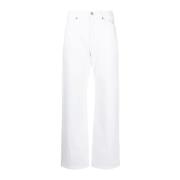 P.a.r.o.s.h. Vit Straight Jeans Hög Midja White, Dam