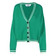 Msgm Grön Ull Kashmir Cardigan Green, Dam