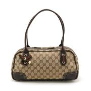 Gucci Vintage Pre-owned Canvas axelremsvskor Brown, Dam