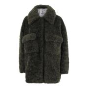 Jakke Grön Faux Fur Jacka Green, Dam