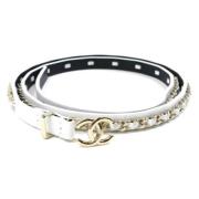 Chanel Vintage Pre-owned Metall skrp White, Dam