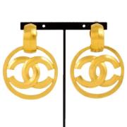 Chanel Vintage Pre-owned Metall rhngen Yellow, Dam