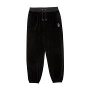 Juicy Couture Svart Velour Manschett Spårbyxa Black, Herr