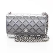 Chanel Vintage Pre-owned Laeder plnbcker Gray, Dam