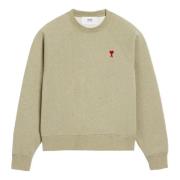 Ami Paris Casual Beige Bomull Sweatshirt Beige, Dam