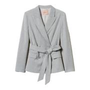 Twinset Elegant Ullblandning Jacka Gray, Dam