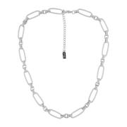 Dansk Copenhagen Silverpläterad Oval Ripple Link Halsband Gray, Dam