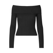 Envii Off-Shoulders Stickad Topp Svart Black, Dam