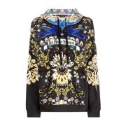 Etro Svart Casual Bomull Hoodie Tröja Multicolor, Dam