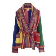 Emilio Pucci Ull Färgblock Cardigan med Shawl Revers Multicolor, Dam