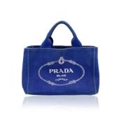 Prada Vintage Pre-owned Canvas prada-vskor Blue, Dam