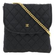 Chanel Vintage Pre-owned Tyg kuvertvskor Black, Dam