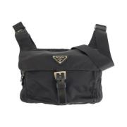 Prada Vintage Pre-owned Canvas crossbodyvskor Black, Herr