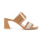 Hispanitas Sandal med Band 80mm Klack Beige, Dam