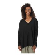 Masai Oversized Svart Topp med V-Ringning Black, Dam