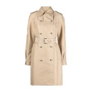 Michael Kors Eco Trench Regnrock Brun Polyester Brown, Dam