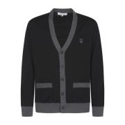 Maison Kitsuné Modig Fox Head Patch Cardigan Sweater Black, Herr