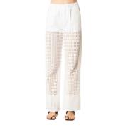 Jijil Vit Bomull Culottes med Elastisk Midja White, Dam