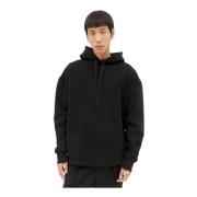 Jil Sander Huvtröja i bomullsfleece Black, Herr