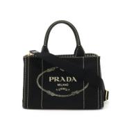 Prada Vintage Pre-owned Canvas handvskor Black, Dam