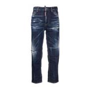 Dsquared2 Blå Straight Jeans för Kvinnor Blue, Dam