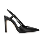 Michael Kors Svart läder slingback pump Black, Dam