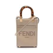 Fendi Vintage Pre-owned Laeder handvskor Beige, Dam