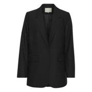 Kaffe Svart Skräddarsydd Strass Blazer Black, Dam